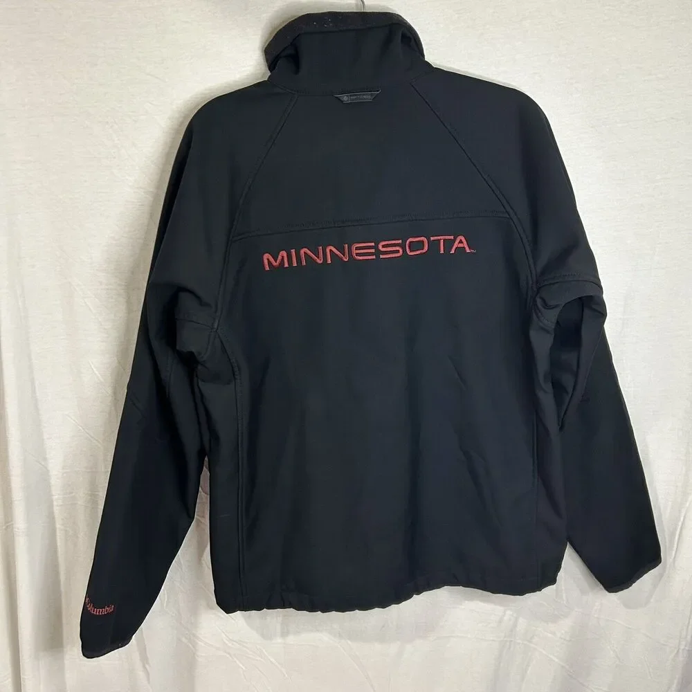 Columbia Softshell Jacket Men’s Medium Minnesota Golden Gophers Logo Black